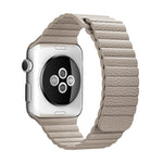 For Apple Watch 38mm Loop Magnetic Closure Clasp PU Leather Watch Band