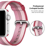 Gestreiftes, gewebtes Nylonarmband für Apple Watch 42 mm