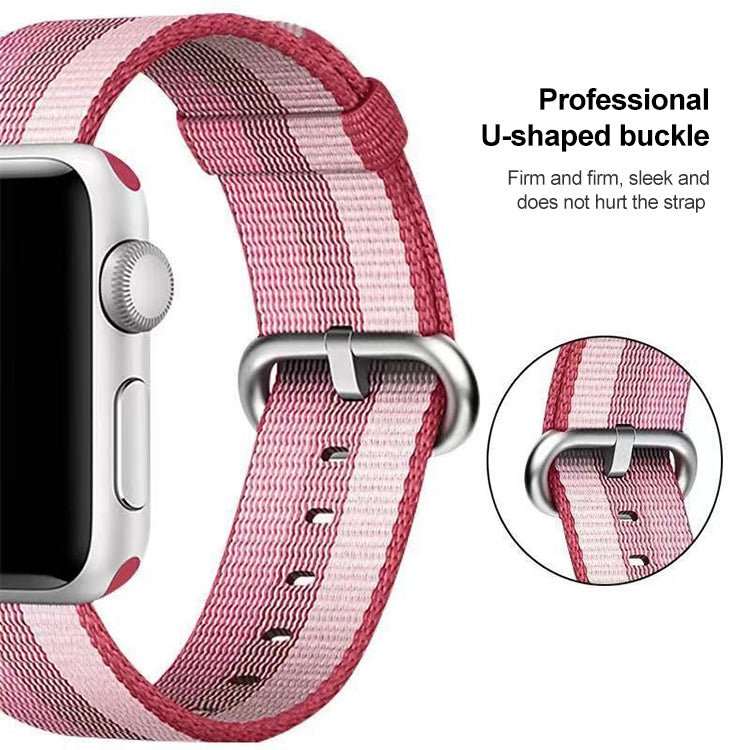 Gestreiftes, gewebtes Nylonarmband für Apple Watch 42 mm