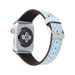 For Apple Watch Series 10 42mm / 9&8&7 41mm / SE 3&SE 2&6&SE&5&4 40mm / 3&2&1 38mm Simple Fashion Genuine Leather Hole Pattern Watch Band, 38mm