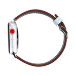 For Apple Watch Ultra 49mm&Watch Ultra 2 49mm / Series 10 46mm / 9&8&7 45mm / SE 3&SE 2&6&SE&5&4 44mm / 3&2&1 42mm Simple Fashion Genuine Leather Hole Pattern Watch Band, 42mm