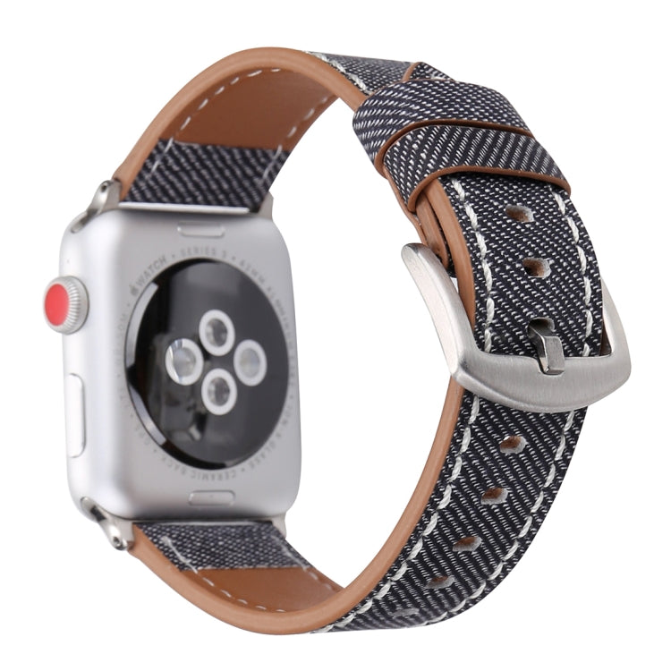 For Apple Watch Ultra 49mm&Watch Ultra 2 49mm / Series 10 46mm / 9&8&7 45mm / SE 3&SE 2&6&SE&5&4 44mm / 3&2&1 42mm Simple Fashion Genuine Leather Cowboy Pattern Watch Band, 42mm