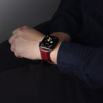 Denior Crocodile Grain Watch Cowhide Leather Watch Band for Apple Watch Series 10 42mm / 9&8&7 41mm / SE 3&SE 2&6&SE&5&4 40mm / 3&2&1 38mm