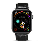 Denior Crocodile Grain Watch Cowhide Leather Watch Band for Apple Watch Series 10 42mm / 9&8&7 41mm / SE 3&SE 2&6&SE&5&4 40mm / 3&2&1 38mm