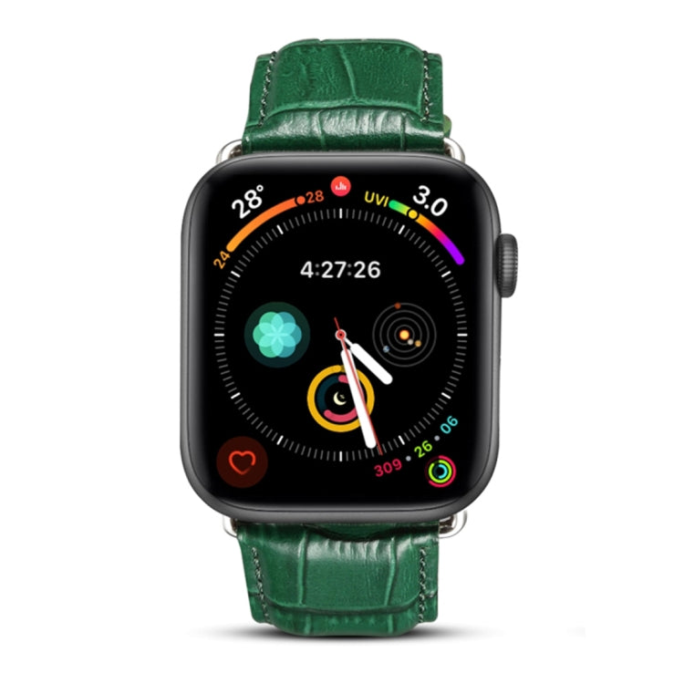 سوار ساعة من جلد بقرة حبوب التمساح Denior لساعات Apple Watch سلسلة 10 مقاس 42مم / 9&8&7 مقاس 41مم / SE 3&SE 2&6&SE&5&4 مقاس 40مم / 3&2&1 مقاس 38مم
