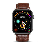 Denior Crocodile Grain Watch Cowhide Leather Watch Band for Apple Watch Series 10 42mm / 9&8&7 41mm / SE 3&SE 2&6&SE&5&4 40mm / 3&2&1 38mm