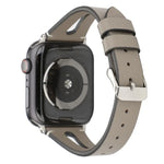 Simple V-shaped Leather Watch Band for Apple Watch Ultra 49mm&Watch Ultra 2 49mm / Series 10 46mm / 9&8&7 45mm / SE 3&SE 2&6&SE&5&4 44mm / 3&2&1 42mm