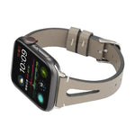 Simple V-shaped Leather Watch Band for Apple Watch Ultra 49mm&Watch Ultra 2 49mm / Series 10 46mm / 9&8&7 45mm / SE 3&SE 2&6&SE&5&4 44mm / 3&2&1 42mm