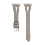 Simple V-shaped Leather Watch Band for Apple Watch Ultra 49mm&Watch Ultra 2 49mm / Series 10 46mm / 9&8&7 45mm / SE 3&SE 2&6&SE&5&4 44mm / 3&2&1 42mm