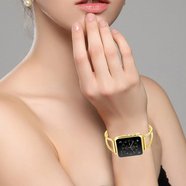 Bracelet de montre en métal en forme de V avec boucle en acier inoxydable pour Apple Watch Series 10 42 mm / 9, 8 et 7 41 mm / SE 3, SE 2, 6, SE 5 et 4 40 mm / 3, 2 et 1 38 mm