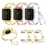 Bracelet de montre en métal en forme de V avec boucle en acier inoxydable pour Apple Watch Series 10 42 mm / 9, 8 et 7 41 mm / SE 3, SE 2, 6, SE 5 et 4 40 mm / 3, 2 et 1 38 mm