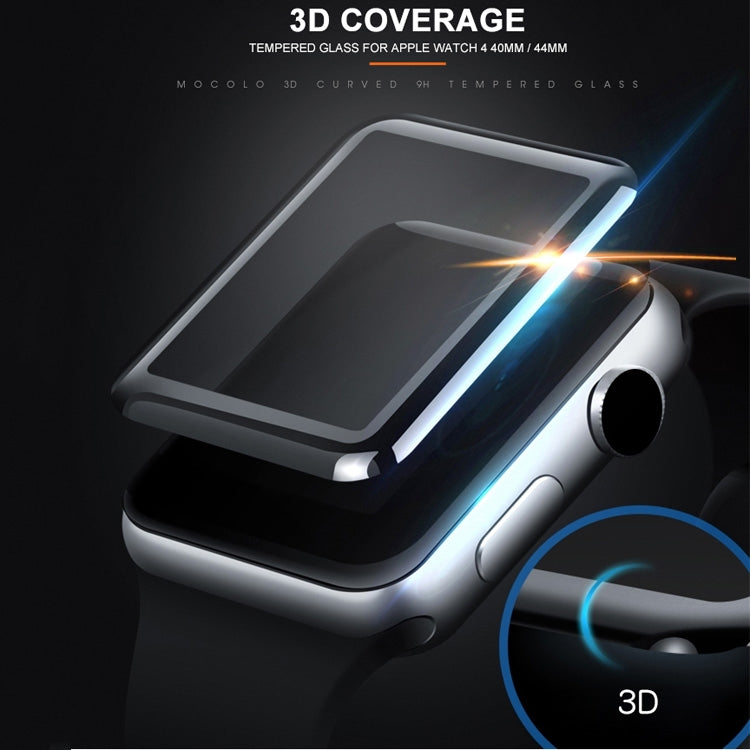 mocolo 0,33 mm 9H 3D Rundkanten-Schutzfolie aus gehärtetem Glas mit vollflächiger Verklebung für Apple Watch Series 6 / 5 / 4 / Watch SE 40 mm