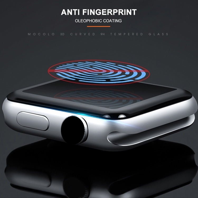 mocolo 0,33 mm 9H 3D Rundkanten-Schutzfolie aus gehärtetem Glas mit vollflächiger Verklebung für Apple Watch Series 6 / 5 / 4 / Watch SE 40 mm