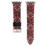 Thorns Printing Genuine Leather Watch Band for Apple Watch Series 10 42mm / 9&8&7 41mm / SE 3&SE 2&6&SE&5&4 40mm / 3&2&1 38mm, 40mm