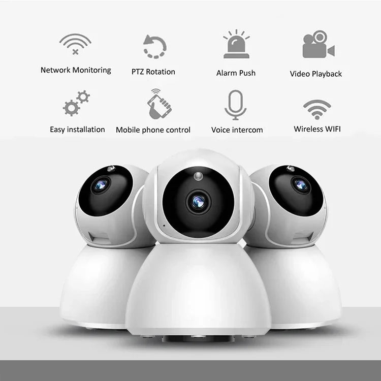 كاميرا IP لاسلكية بدقة 720P HD 1.0 ميجابكسل، تدعم الرؤية الليلية بالأشعة تحت الحمراء / كشف الحركة / التحكم عبر التطبيق، قابس الاتحاد الأوروبي، 720P