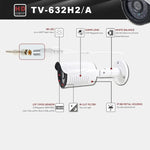 632A-H2 CE & RoHS Certificated Waterproof 3.6mm 5MP Lens AHD Camera with 36 IR LED, Support Night Vision & White Balance, 632A-H2, 632A-W, 632A-L