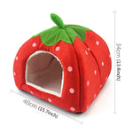 Strawberry Shaped Foldable Short Plush Pet House Nest, Size: L, Red, Size L, Pink, Size L, Purple, Size L