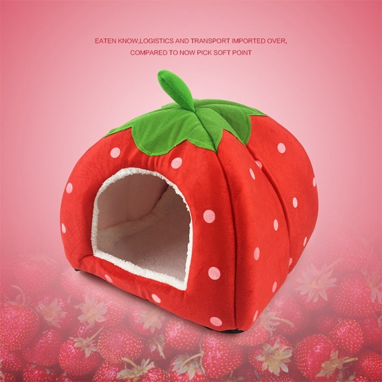 Strawberry Shaped Foldable Short Plush Pet House Nest, Size: L, Red, Size L, Pink, Size L, Purple, Size L