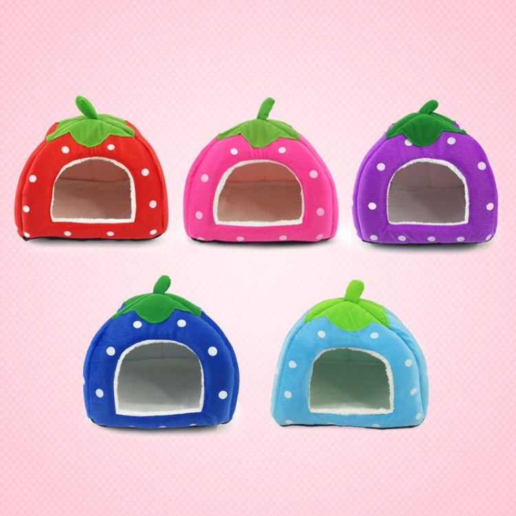 Strawberry Shaped Foldable Short Plush Pet House Nest, Size: L, Red, Size L, Pink, Size L, Purple, Size L