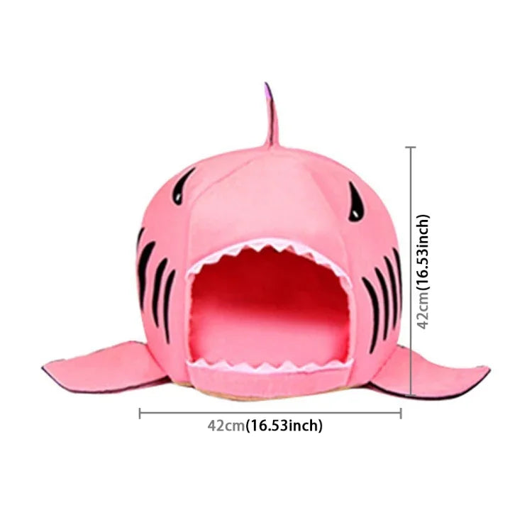 Indoor Pet Dog Puppy Cat Warm House Sharks Pet Sleeping Bed Nest, S Size: 42x42x42cm