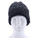 Wavy Textured Knitted Bluetooth Headset Warm Winter Beanie Hat with Mic for Boy & Girl & Adults