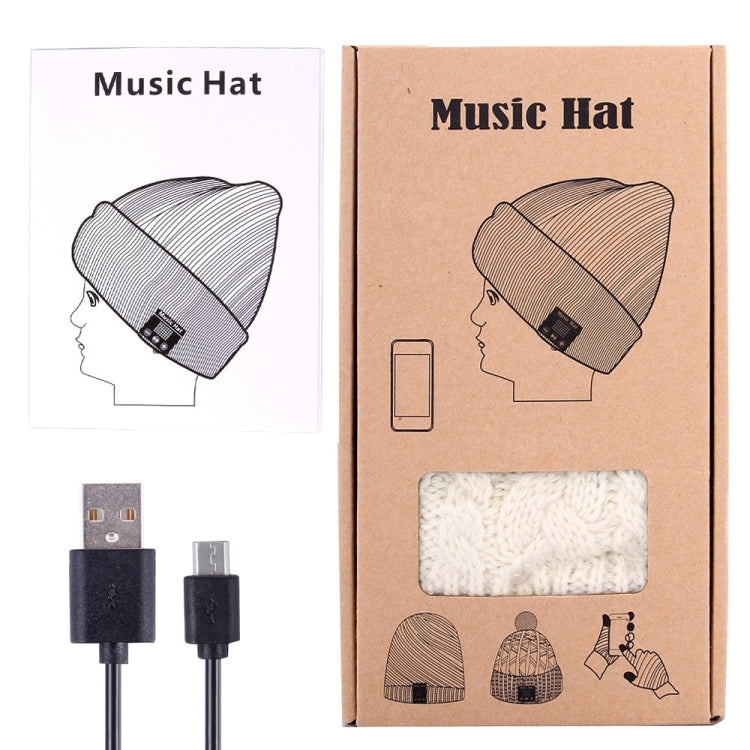 Wavy Textured Knitted Bluetooth Headset Warm Winter Beanie Hat with Mic for Boy & Girl & Adults