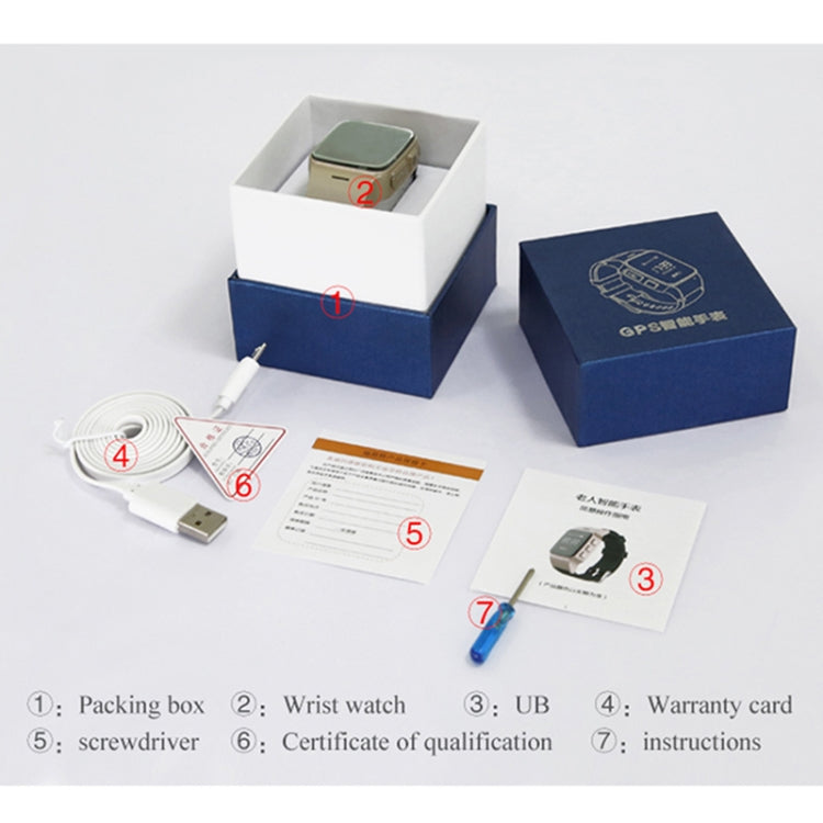 D99+ 1.22 inch HD LCD Screen GPS Smartwatch for the Elder Waterproof, Support GPS + LBS + WiFi Positioning / Two-way Dialing / Voice Monitoring / One-key First-aid / Wrist off Alarm / Safety Fence, D99+ Rose Gold