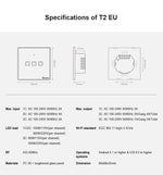 Sonoff T2 Touch 86mm Tempered Glass Panel Wall Switch Smart Home Light Touch Switch, Compatible with Alexa and Google Home, AC 100V-240V, EU Plug, 86mm/ 1 EUPlug