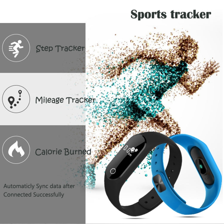 TLW25 0.42 inch OLED Display Bluetooth Smart Bracelet, IP66 Waterproof, Support Heart Rate Monitor / Pedometer / Calls Remind / Sleep Monitor / Sedentary Reminder / Alarm / Remote Capture, Compatible with Android and iOS Phones, 25 Black, 25 Blue
