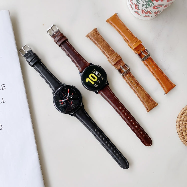 For Samsung Galaxy Watch 20mm Smart Watch Universal Double-sided Leather Small Watch Band, 20mm