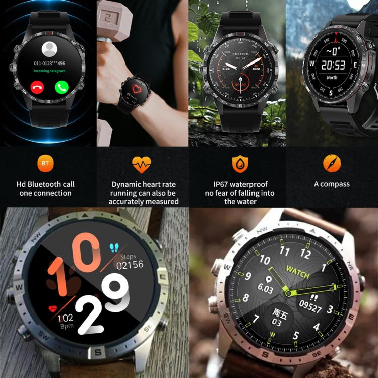 HAMTOD GT45 1.6 inch Waterproof Smart Watch, Support Bluetooth Call / Heart Rate / Blood Oxygen Monitoring