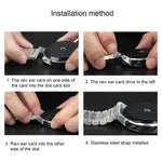 For Samsung Gear S2 Classic Smart Watch Butterfly Buckle 3 Beads Stainless Steel Watchband