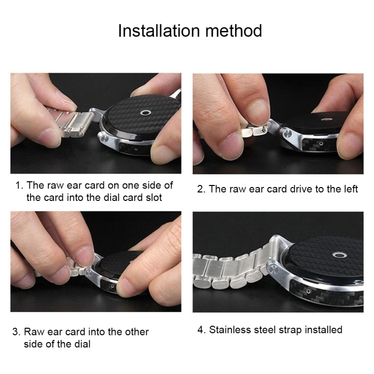 For Samsung Gear S2 Classic Smart Watch Butterfly Buckle 3 Beads Stainless Steel Watchband