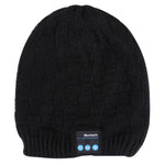 Square Textured Knitted Bluetooth Headset Warm Winter Hat with Mic for Boy & Girl & Adults