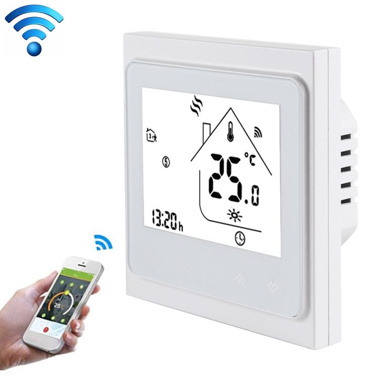 BHT-002GCLW 3A Load Water / Gas Boiler Type LCD Digital Heating Room Thermostat with Time Display, WiFi Control, BHT-002GBLW 3A (White) Gas Boiler Type, BHT-002GBLW 3A  (Black) Gas Boiler Type