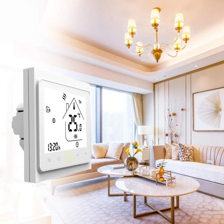 منظم حرارة غرفة تدفئة بشاشة LCD نوع تسخين ماء مع عرض الوقت، تحميل 3A، تحكم واي فاي، BHT-002GBLW 3A (أسود) نوع تسخين ماء، BHT-002GBLW 3A (أبيض) نوع تسخين ماء