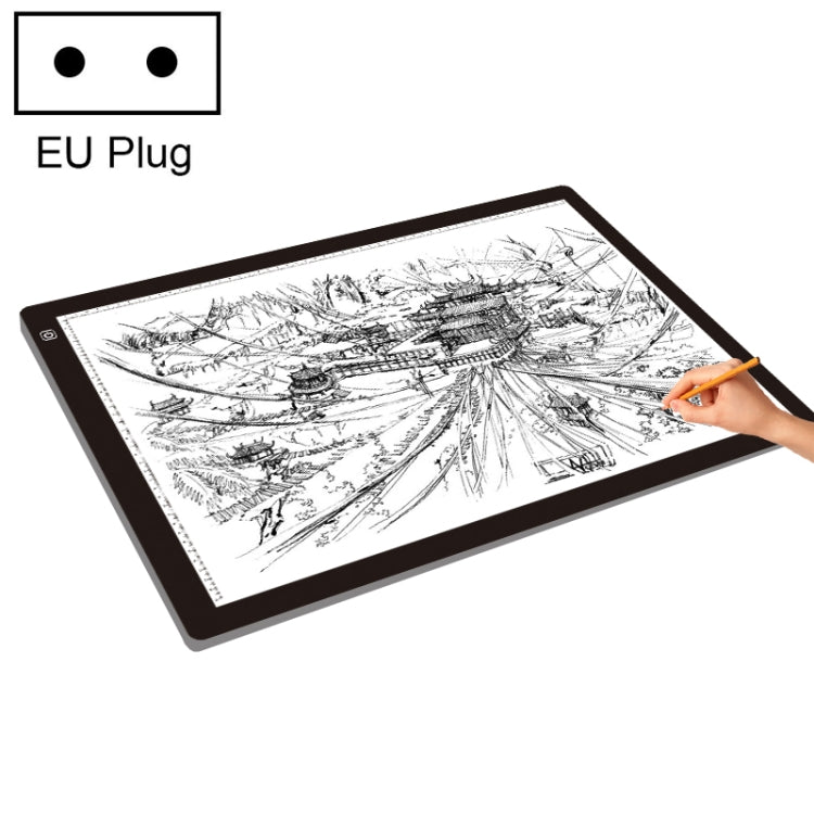 23W 12V LED Three Level of Brightness Dimmable A2 Acrylic Copy Boards Anime Sketch Drawing Sketchpad, EU Plug, EU Plug