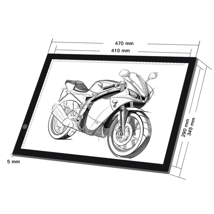 لوحات نسخ مقياس أكريليك بتعتيم مستمر LED USB 5V 8W A3، لوحة رسم تخطيط أنمي مع كابل USB ومحول طاقة، تعتيم مستمر مع كابل USB ومحول طاقة