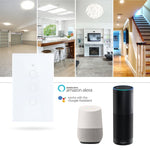 مفتاح إضاءة ذكي بشاشة زجاجية تعمل باللمس مع تحكم صوتي واي فاي TC120، يعمل مع Alexa Echo / Google Home