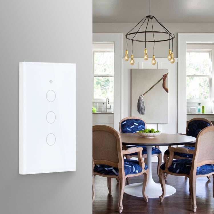 مفتاح إضاءة ذكي بشاشة زجاجية تعمل باللمس مع تحكم صوتي واي فاي TC120، يعمل مع Alexa Echo / Google Home
