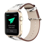 For Apple Watch Ultra 49mm&Watch Ultra 2 49mm / Series 10 46mm / 9&8&7 45mm / SE 3&SE 2&6&SE&5&4 44mm / 3&2&1 42mm Fashion Pastoralism Style Little Floral Pattern Women Watch Leather Watch Band, For 42mm A, For 42mm B, For 42mm C, For 42mm D, For 42mm ...
