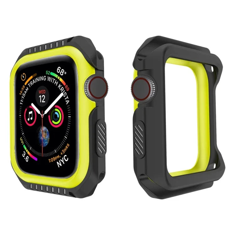 غطاء حماية صلب بلونين مقاوم للصدمات للساعة الذكية لسلسلة Apple Watch 3 / 2 / 1 38مم، لسلسلة Apple Watch 3 / 2 / 1 38مم (أسود أصفر)، لسلسلة Apple Watch 3 / 2 / 1 38مم (أحمر أسود)، لسلسلة Apple Watch 3 / 2 / 1 38مم (أبيض أزرق)