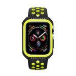 غطاء حماية صلب بلونين مقاوم للصدمات للساعة الذكية لسلسلة Apple Watch 3 / 2 / 1 38مم، لسلسلة Apple Watch 3 / 2 / 1 38مم (أسود أصفر)، لسلسلة Apple Watch 3 / 2 / 1 38مم (أحمر أسود)، لسلسلة Apple Watch 3 / 2 / 1 38مم (أبيض أزرق)