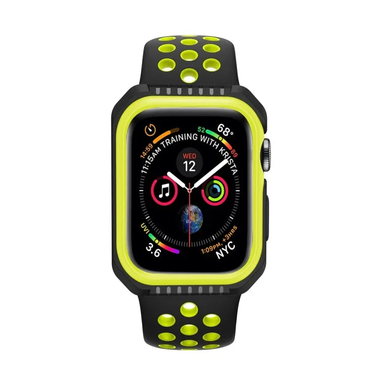 غطاء حماية صلب بلونين مقاوم للصدمات للساعة الذكية لسلسلة Apple Watch 3 / 2 / 1 38مم، لسلسلة Apple Watch 3 / 2 / 1 38مم (أسود أصفر)، لسلسلة Apple Watch 3 / 2 / 1 38مم (أحمر أسود)، لسلسلة Apple Watch 3 / 2 / 1 38مم (أبيض أزرق)