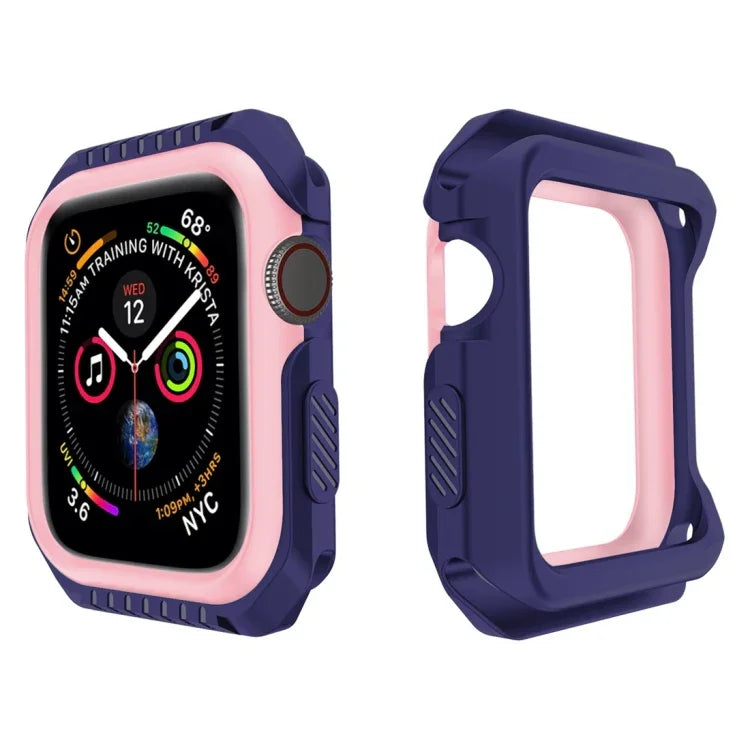 غطاء حماية صلب بلونين مقاوم للصدمات للساعة الذكية لسلسلة Apple Watch 3 / 2 / 1 38مم، لسلسلة Apple Watch 3 / 2 / 1 38مم (أسود أصفر)، لسلسلة Apple Watch 3 / 2 / 1 38مم (أحمر أسود)، لسلسلة Apple Watch 3 / 2 / 1 38مم (أبيض أزرق)