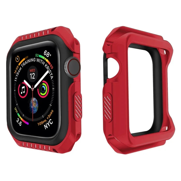 غطاء حماية صلب بلونين مقاوم للصدمات للساعة الذكية لسلسلة Apple Watch 3 / 2 / 1 38مم، لسلسلة Apple Watch 3 / 2 / 1 38مم (أسود أصفر)، لسلسلة Apple Watch 3 / 2 / 1 38مم (أحمر أسود)، لسلسلة Apple Watch 3 / 2 / 1 38مم (أبيض أزرق)