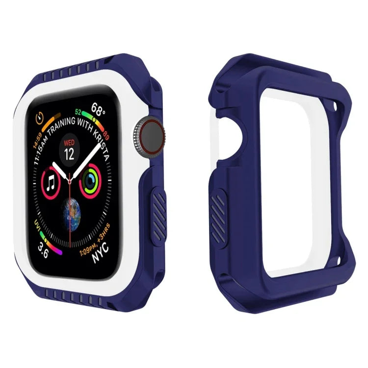 غطاء حماية صلب بلونين مقاوم للصدمات للساعة الذكية لسلسلة Apple Watch 3 / 2 / 1 38مم، لسلسلة Apple Watch 3 / 2 / 1 38مم (أسود أصفر)، لسلسلة Apple Watch 3 / 2 / 1 38مم (أحمر أسود)، لسلسلة Apple Watch 3 / 2 / 1 38مم (أبيض أزرق)