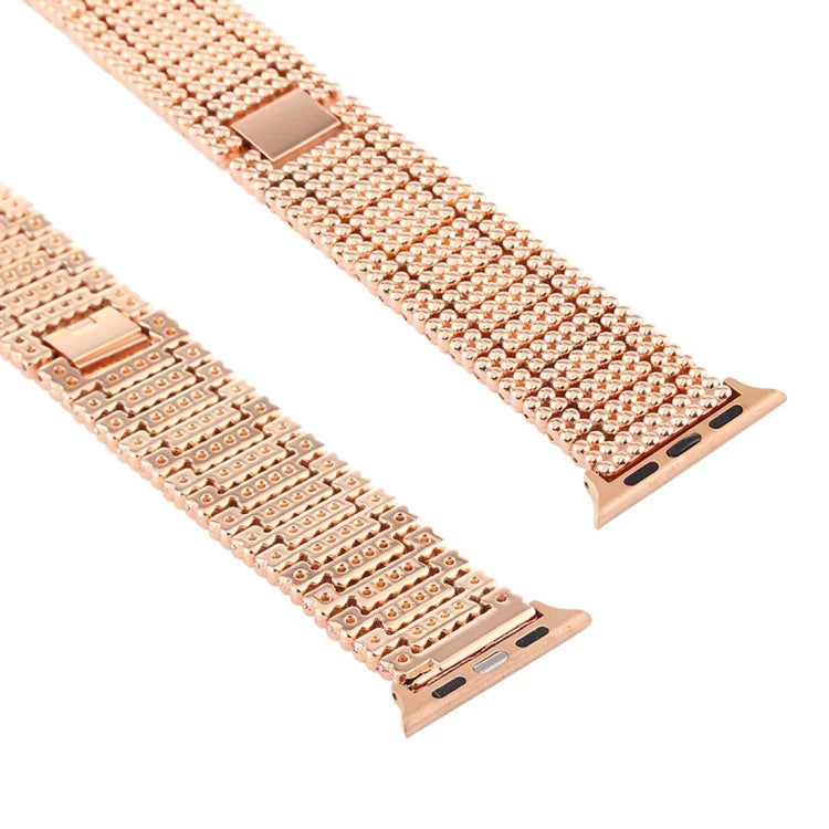 For Apple Watch Series 7 41mm / 6 & SE & 5 & 4 40mm / 3 & 2 & 1 38mm Nine Beads Stainless Steel Wrist Strap Watch Band, For Apple Watch Series 7 41mm / 6 & SE & 5 & 4 40mm / 3 & 2 & 1 38mm