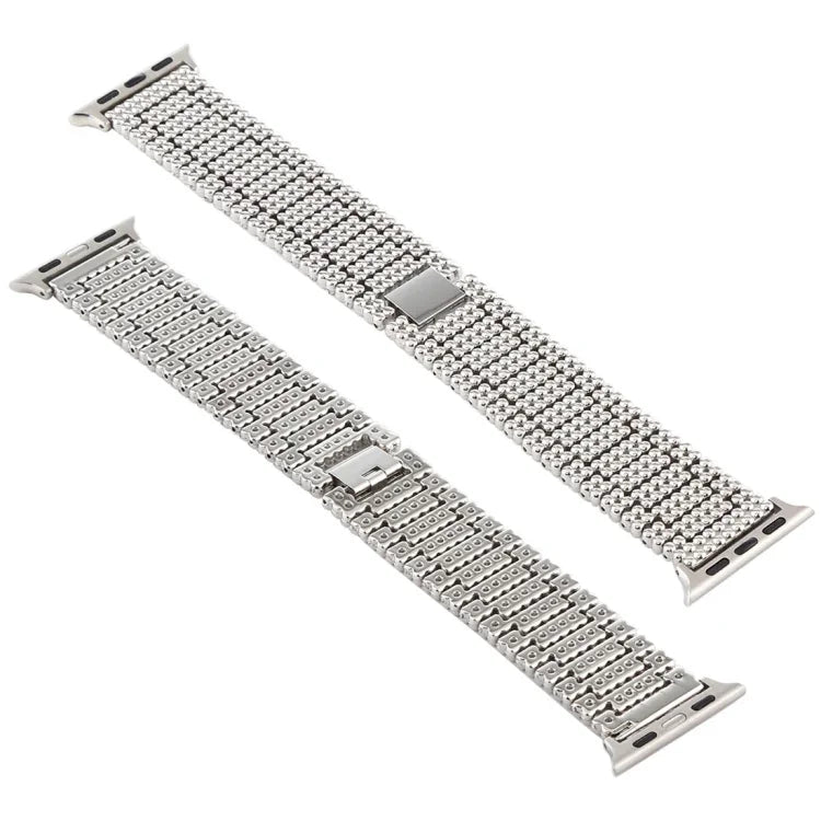 For Apple Watch Series 7 41mm / 6 & SE & 5 & 4 40mm / 3 & 2 & 1 38mm Nine Beads Stainless Steel Wrist Strap Watch Band, For Apple Watch Series 7 41mm / 6 & SE & 5 & 4 40mm / 3 & 2 & 1 38mm