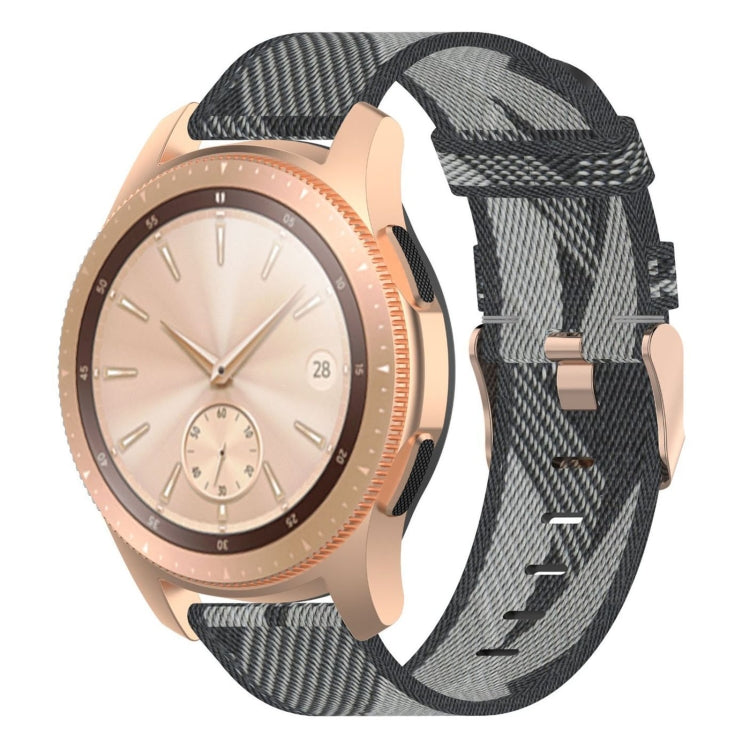 20mm Stripe Weave Nylon Wrist Strap Watch Band for Galaxy Watch 42mm, Galaxy Active / Active 2, Gear Sport, S2 Classic